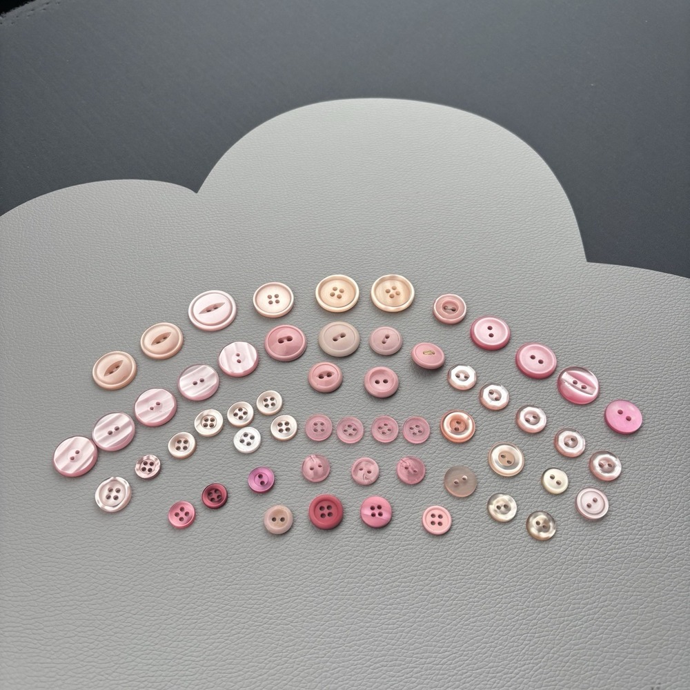 Vintage‎ Pink Button Lot | 56 Pcs Blush & Rose Casein  Mix Mid Century Sewing